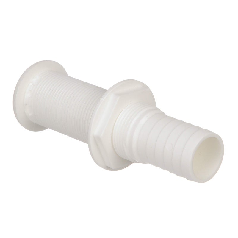 Seachoice Extra Long Thru-Hull Fitting w/Broad Flange for 1-1/8 in. ID Hose, 3 in. Long Thread, White - Image 3